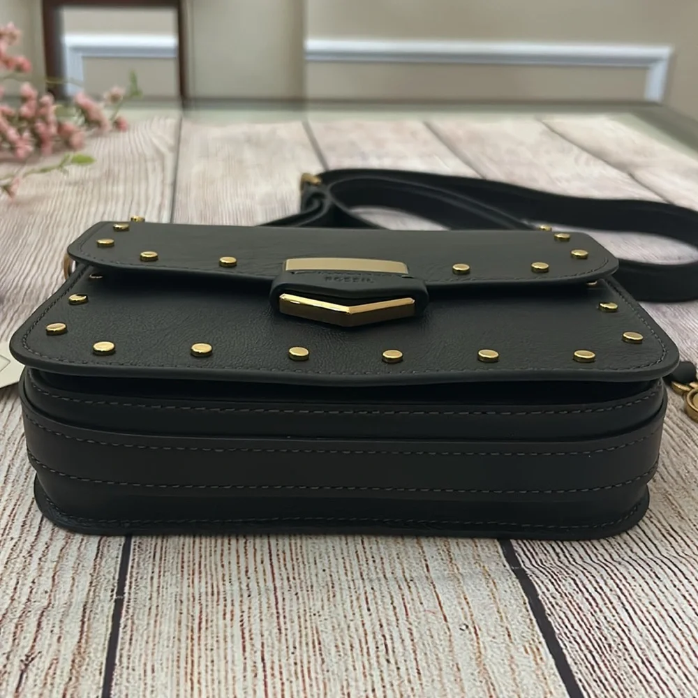 Fossil Black Studded Crossbody Bag - EUC